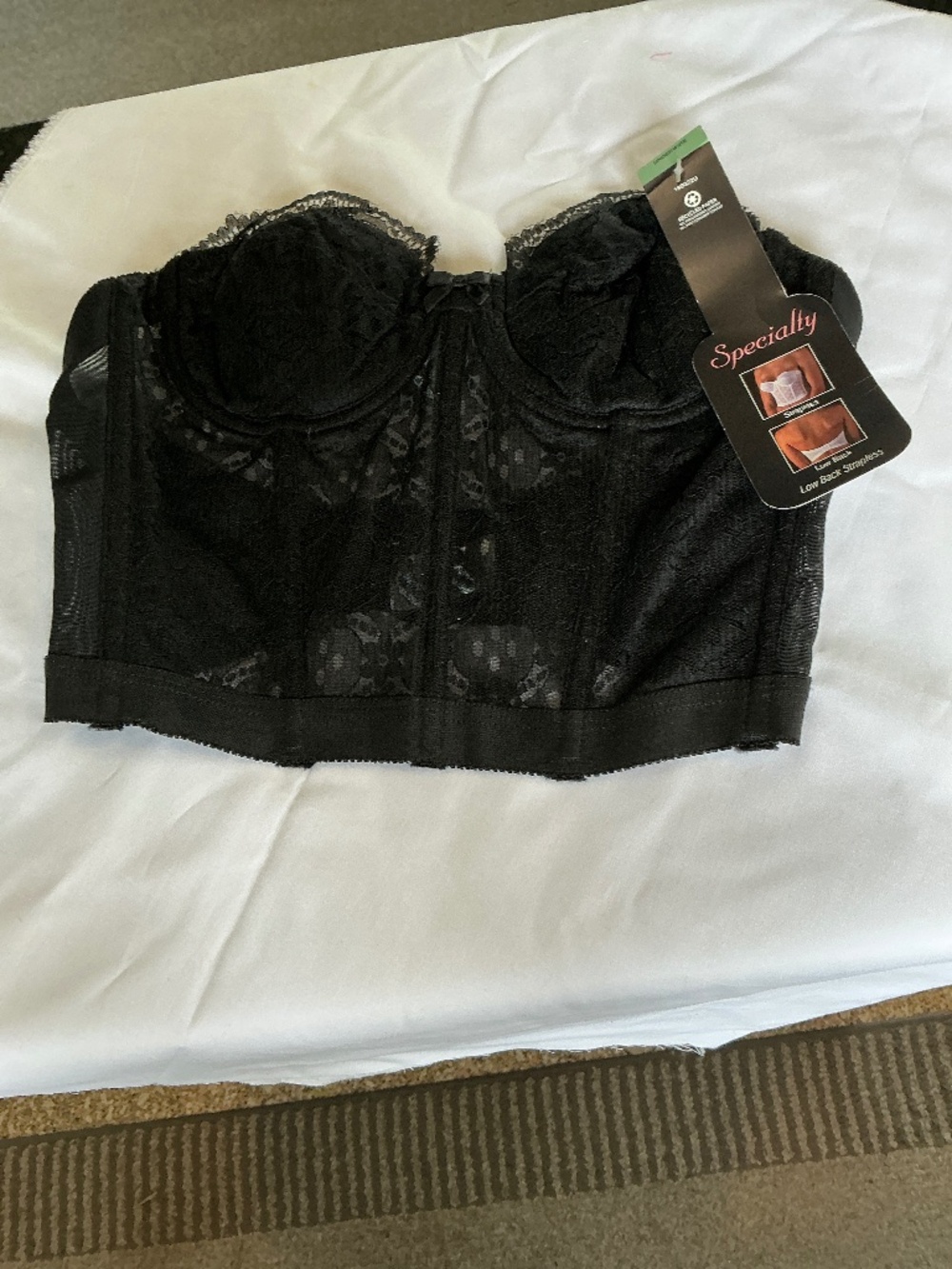 Vintage black strapless bustier